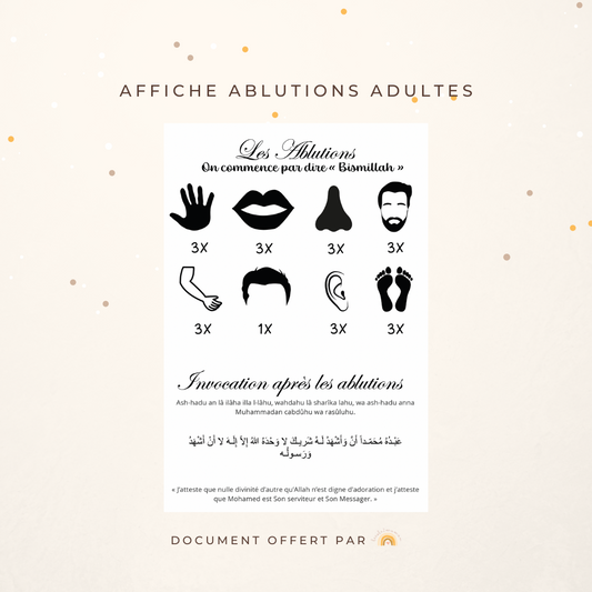 Affiche ablutions adultes